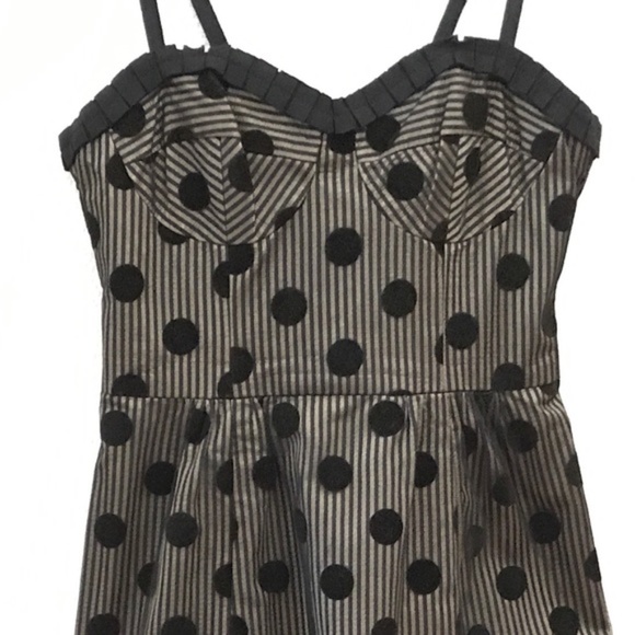 Nanette Lepore Corset Velvet Dot Dress 8 M - Picture 5 of 7